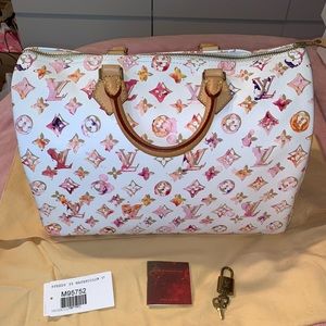 LOUIS VUITTON AQUARELLE WATERCOLOR SPEEDY 35 White